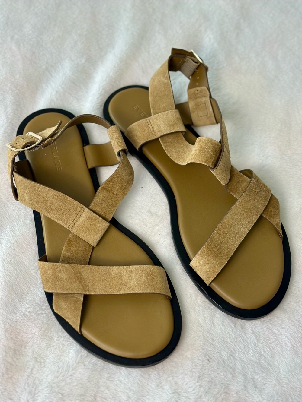 Everlane City Strap Sandals in Tan Suede Color Size 10.5 - Picture 8 of 12